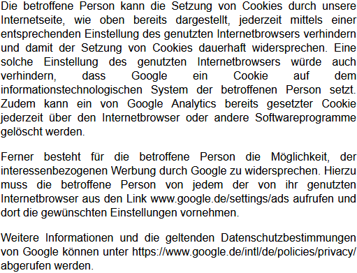 Datenschutzbestimmungen zu Einsatz und Verwendung von Google Remarketing 3