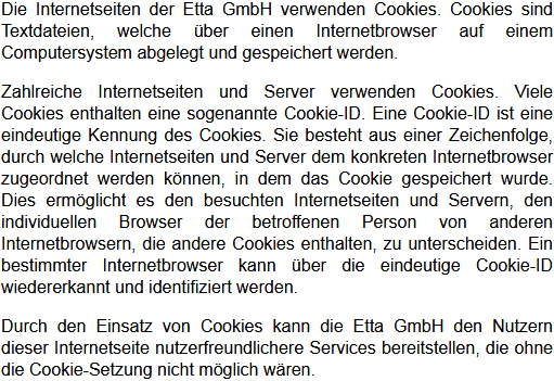 Cookies zur nutzerfreundlichen Bereitstellung von Services