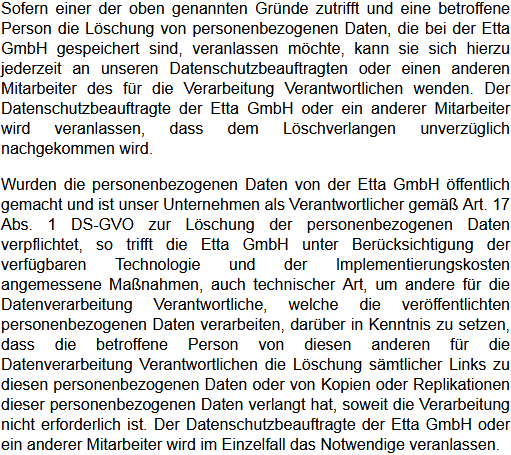 Recht auf Löschung (Recht auf Vergessen) 2 Recht auf Löschung (Recht auf Vergessen) 2